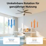 Terpo Stropni ventilator s svetilko, Ø 136 cm, 5 lopatic
