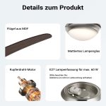 Terpo Stropni ventilator s svetilko, Ø 136 cm, 5 lopatic