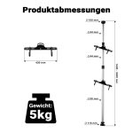 Terpo Teleskopsko držalo za 2 kolesi po 20 kg, 160–340 cm – prostorsko varčen viseči sistem z 360° kraki