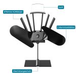 Terpo Toplotno gnani ventilator za peč z 2 lopaticama, 70–350 °C