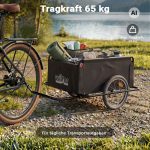 Terpo Tovorna prikolica za kolo 1460 x 880 x 590 mm do 65 kg – z zaščitnim okvirjem za kolo, zložljiv ogel in hitra sklopka