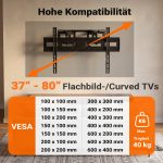Terpo Vrtljiv in nagiben stenski nosilec za televizor 37–80 palcev