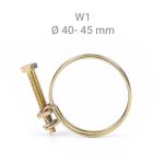Terpo Žičnata cevna objemka W1, objem 40–45 mm, širina 2,2 mm