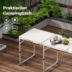 Terpo Zložljiva kamp miza 180 x 60 x 70 cm – nastavljiva višina 54/61/70 cm, aluminijasto ogrodje, plošča iz MDF