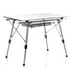 Terpo Zložljiva kamp miza 90 x 53 cm – aluminijasta s zvitkom plošče, nastavljiva višina, do 30 kg