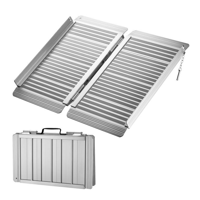 Terpo Zložljiva rampa za invalidski voziček, 608 × 736 × 51 mm, nosilnost 272 kg, aluminijeva zlitina 6061